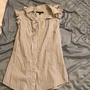 Seersucker button down sleeveless top